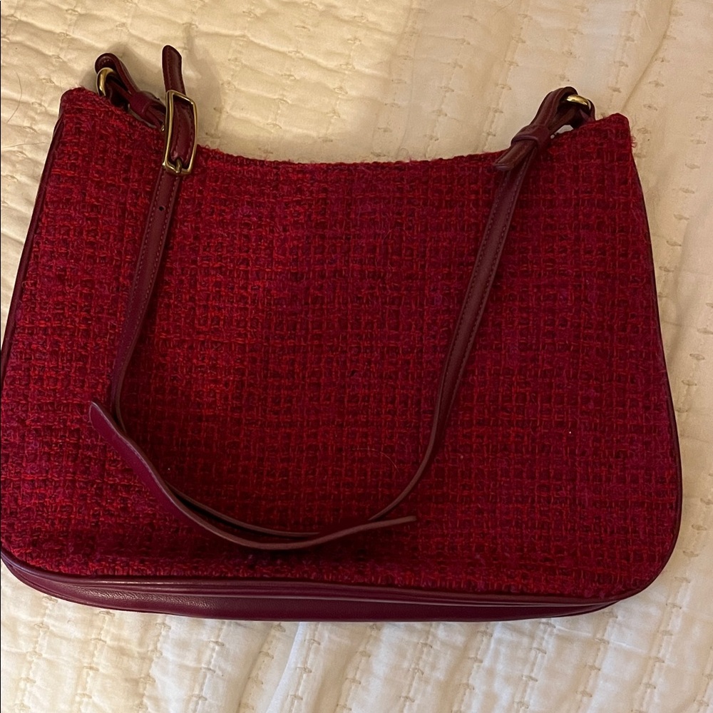 Vintage Coach Elegant Red Wool Women's Bag